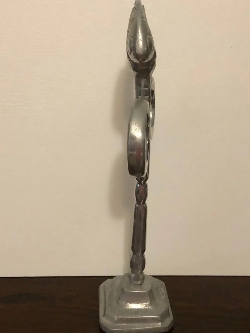 Pewter & Aluminum Fish Topped Countertop Towel Holder